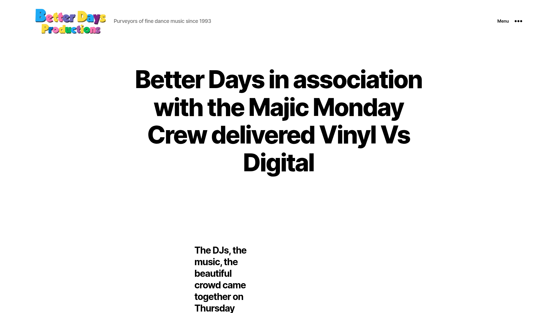 Preview of BetterDaysProductions.com