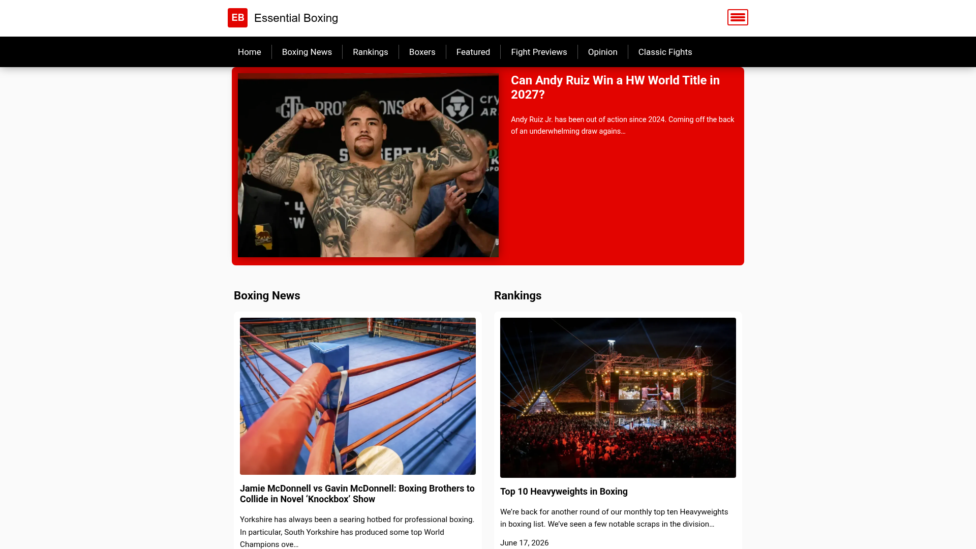Preview of essentialboxing.com