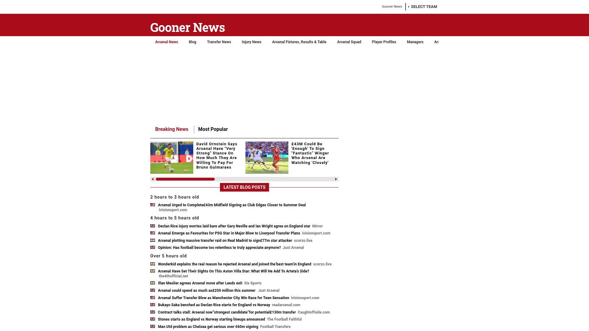 Preview of GoonerNews.com